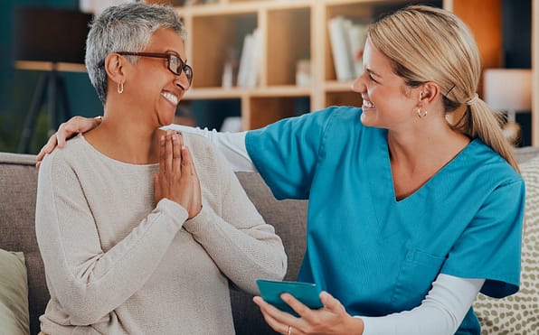 A medical social worker engaging in a conversation with a patient, offering empathy, support, and guidance in a compassionate and understanding manner.